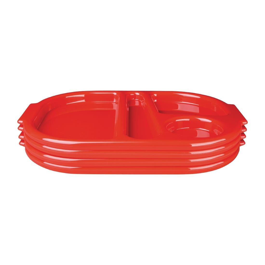 DL126 Olympia Kristallon Voedselschalen Klein Polycarbonaat Compartiment Rood 322mm