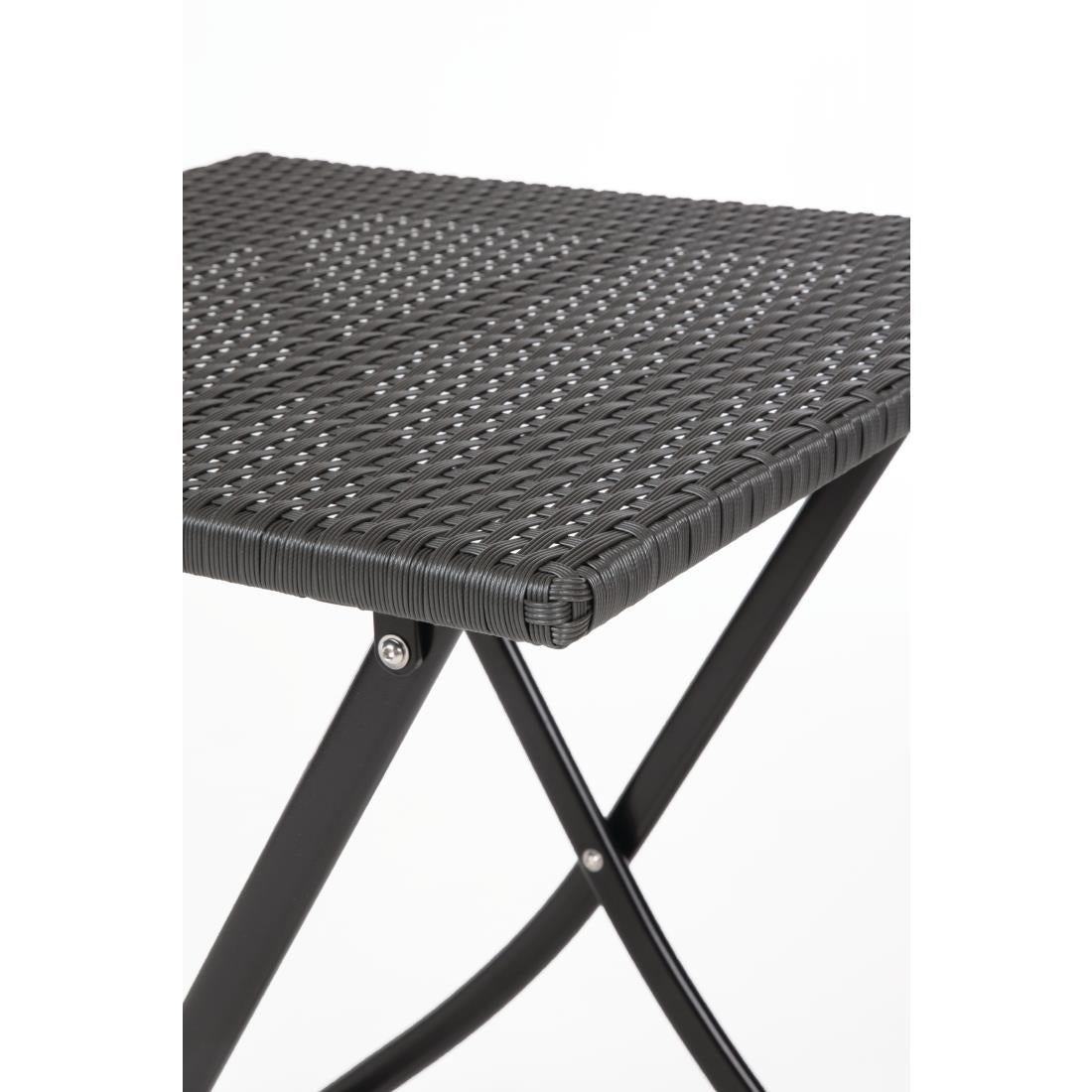 GL302 Bolero vierkante polyrotan klaptafel zwart 60cm