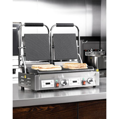 CU611 Buffalo Dubbele Contactgrill Geribbelde Platen