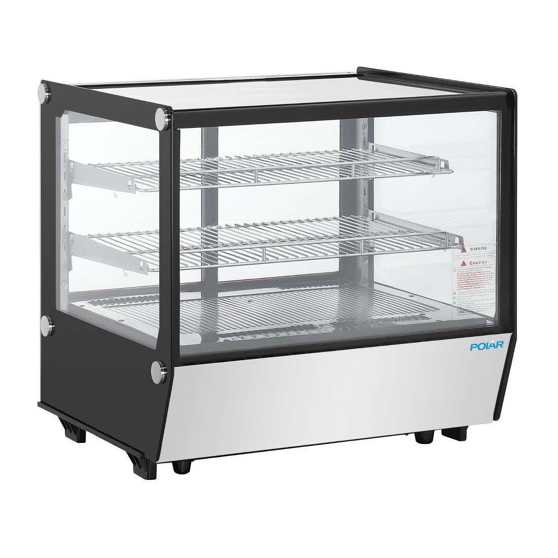 PG003 Polar G-Serie Aanrecht Model Display Koelkast Zwart Vierkant Glas 120Ltr