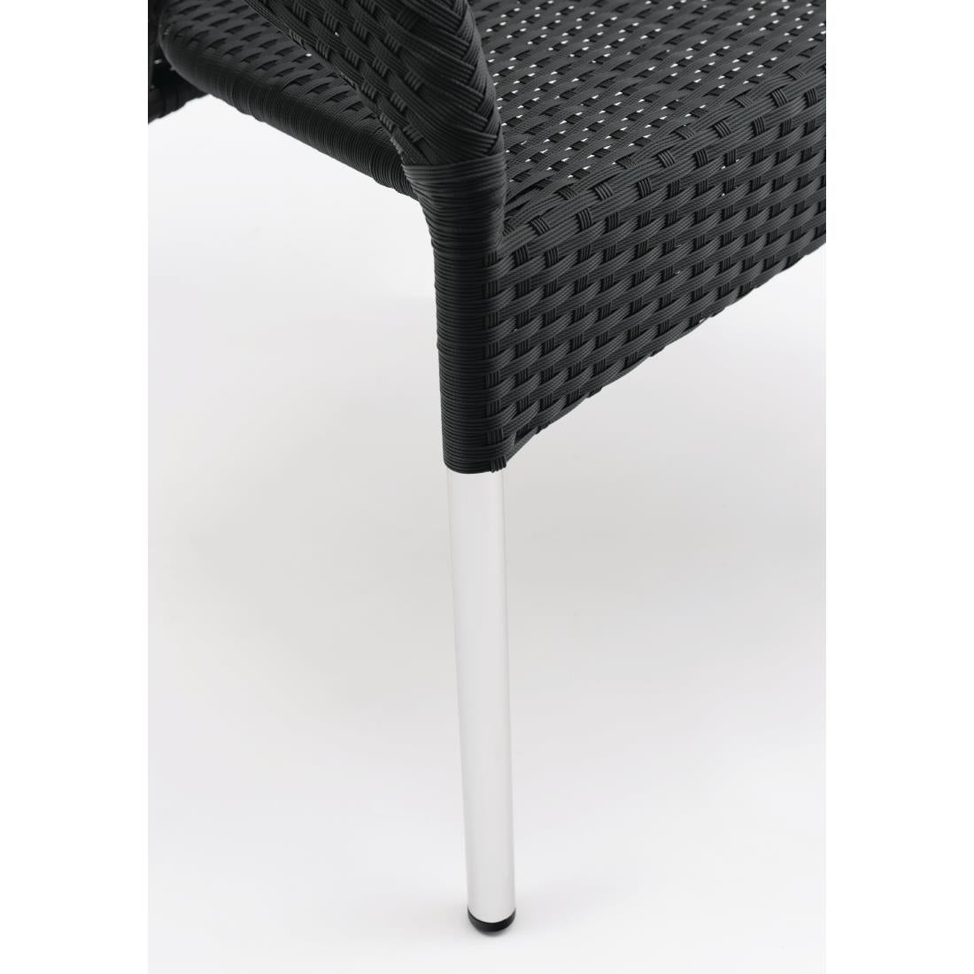 CG223 Bolero polyrotan indoor/outdoor stoelen houtskool (4 stuks)