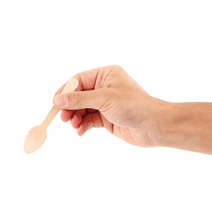 DK398 Fiesta Compostable biologisch afbreekbare houten theelepels (100 stuks)