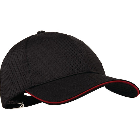 A945 Chef Works Cool Vent baseball cap zwart en rood