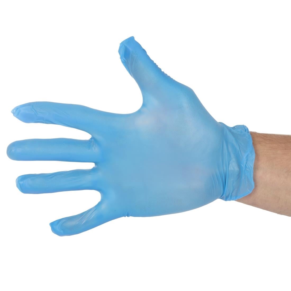 CF403-M Hygiplas vinyl handschoenen blauw poedervrij M (100 stuks)