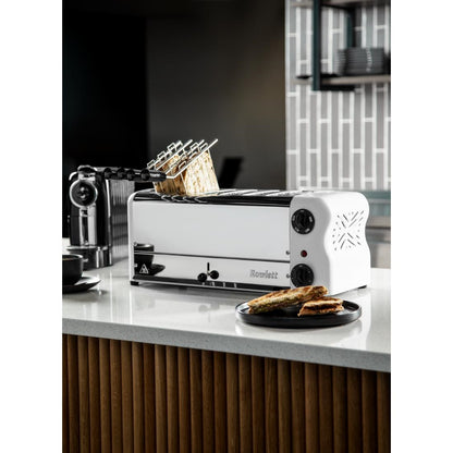 CH186 Rowlett Esprit broodrooster 6 sleuven wit - 2 reserve-elementen en 2 tostihouders