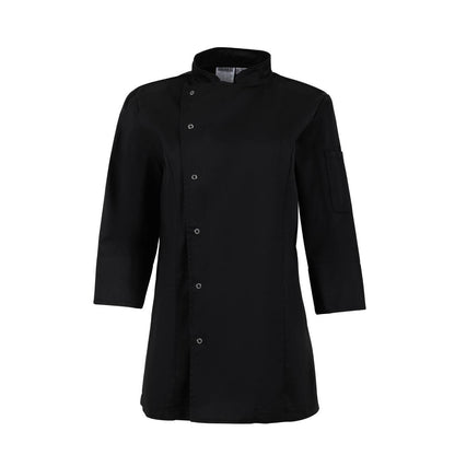BA110-S Whites Dames Getailleerde Koksjas Zwart Maat S