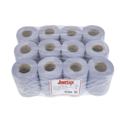 GD728 Jantex blauwe mini centrefeed rollen 1-laags (12 stuks)