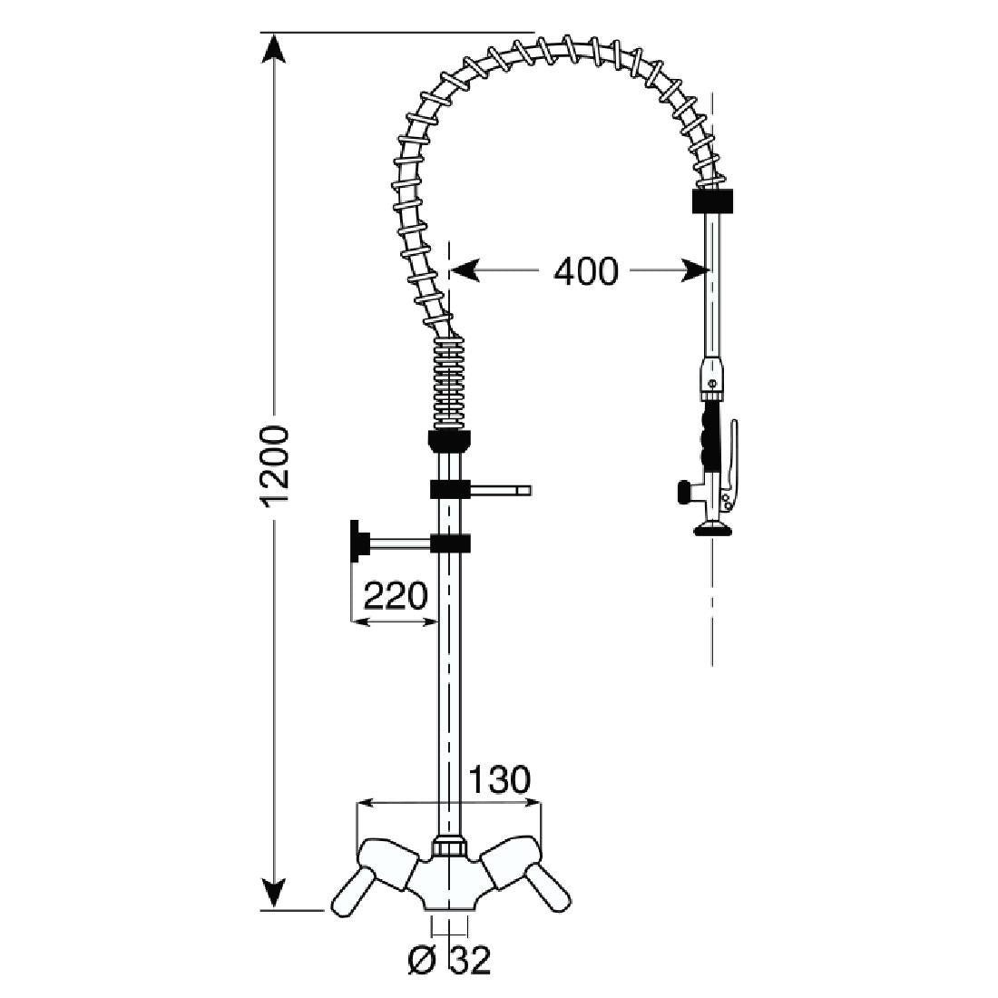CY795 Gastro M voorspoeldouche monobloc hoog model