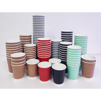 GP445 Fiesta Recyclable koffiebekers ribbelwand 340ml (25 stuks)