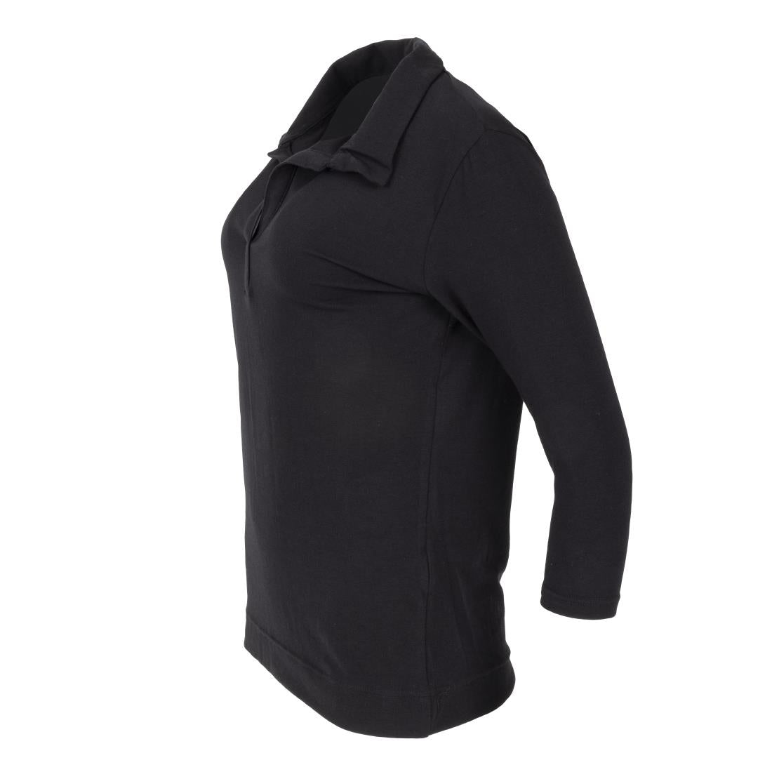 B038-XS Uniform Works dames T-shirt met V-hals zwart XS