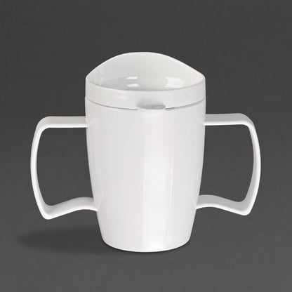 DW715 Olympia Kristallon Heritage drinkbeker met deksel 300ml wit (4 stuks)