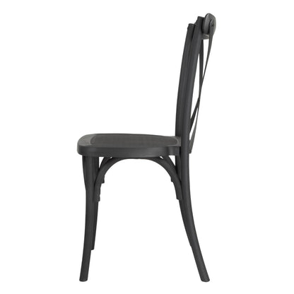 HW283 Bolero Manhattan Cross-Back Kunststof Stoelen Zwart (4 stuks)