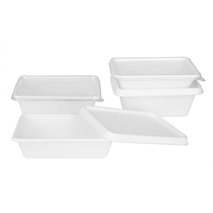 HW038 Fiesta Recycleerbare Deksels Voor Bagasse-Containers (100 stuks)