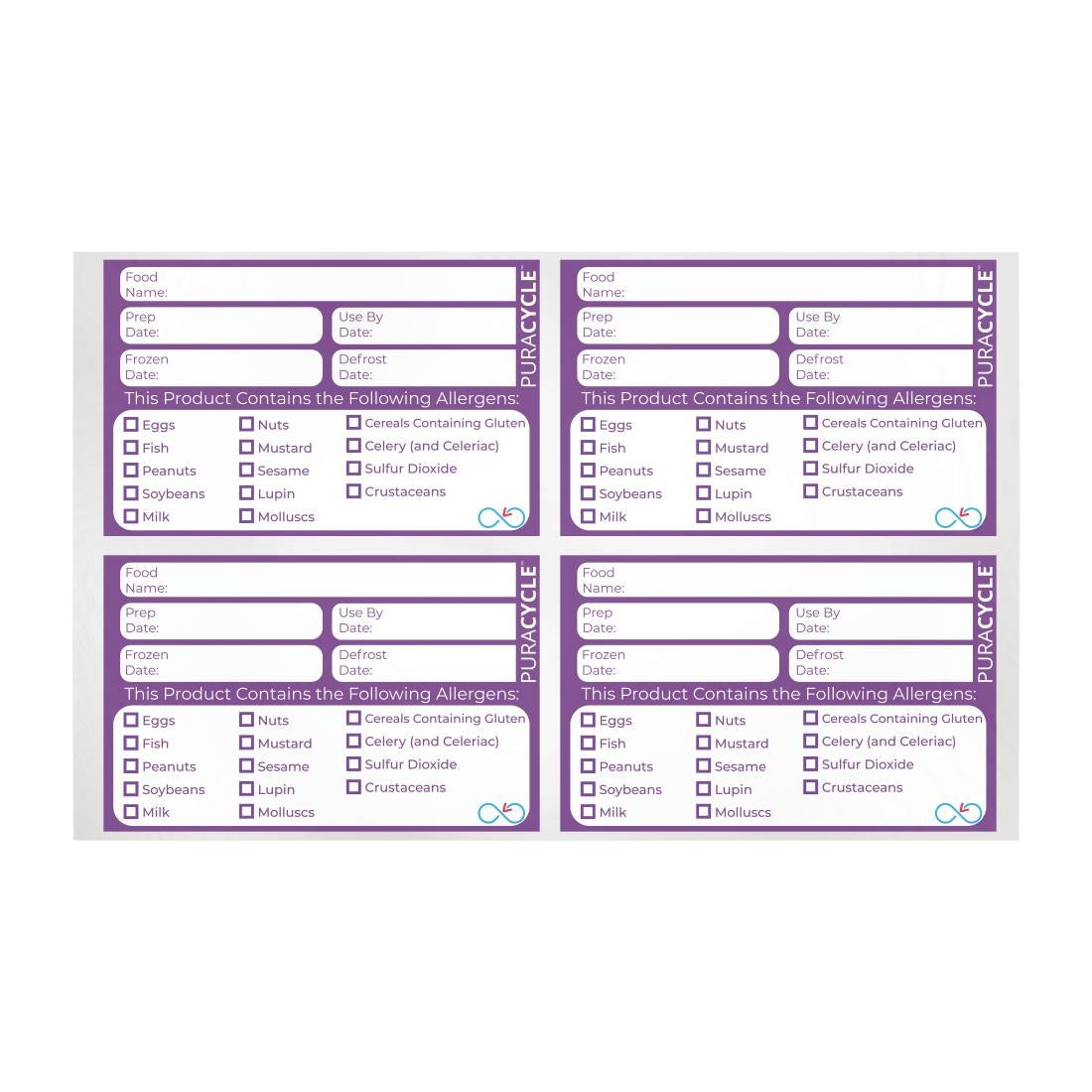 DC458 PuraCycle herbruikbare allergeenlabels (20 stuks)