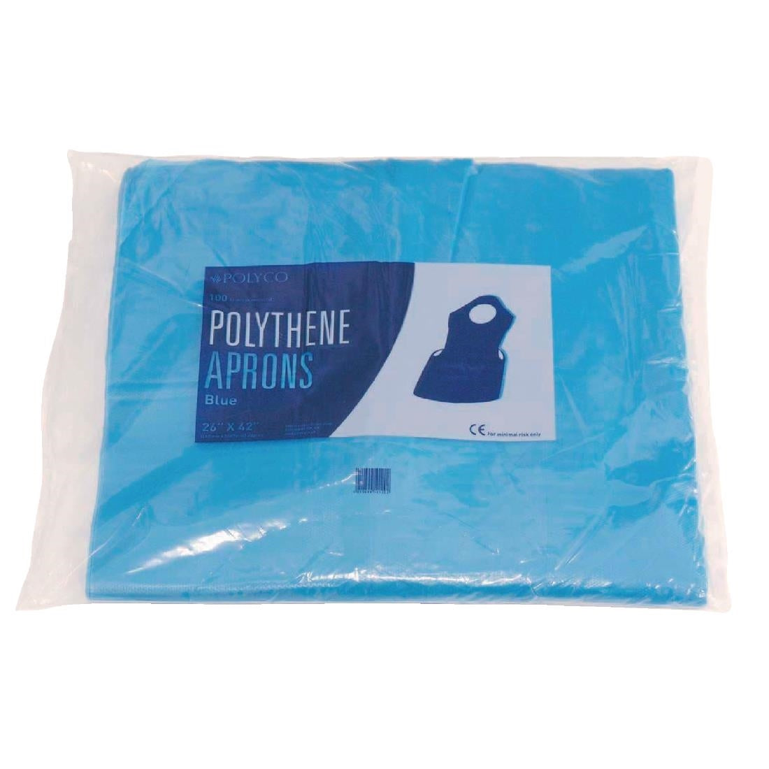 A305 Disposable polyethyleen halterschorten 14,5 micron blauw (100 stuks)