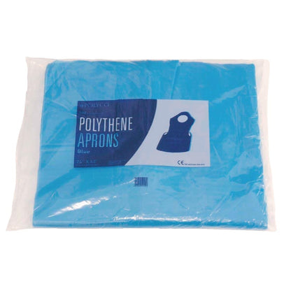 A305 Disposable polyethyleen halterschorten 14,5 micron blauw (100 stuks)