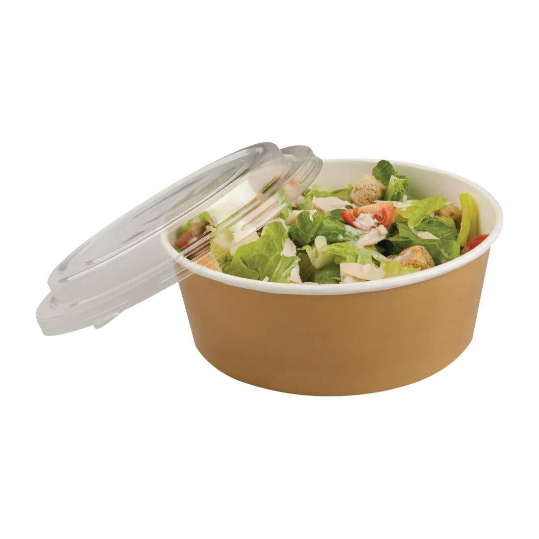 FA374 Colpac recyclebare kraft saladebakken met deksel groot 1300ml (150 stuks)