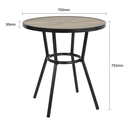 DX986 Bolero Marston Ronde Buitentafel Zwart 700mm