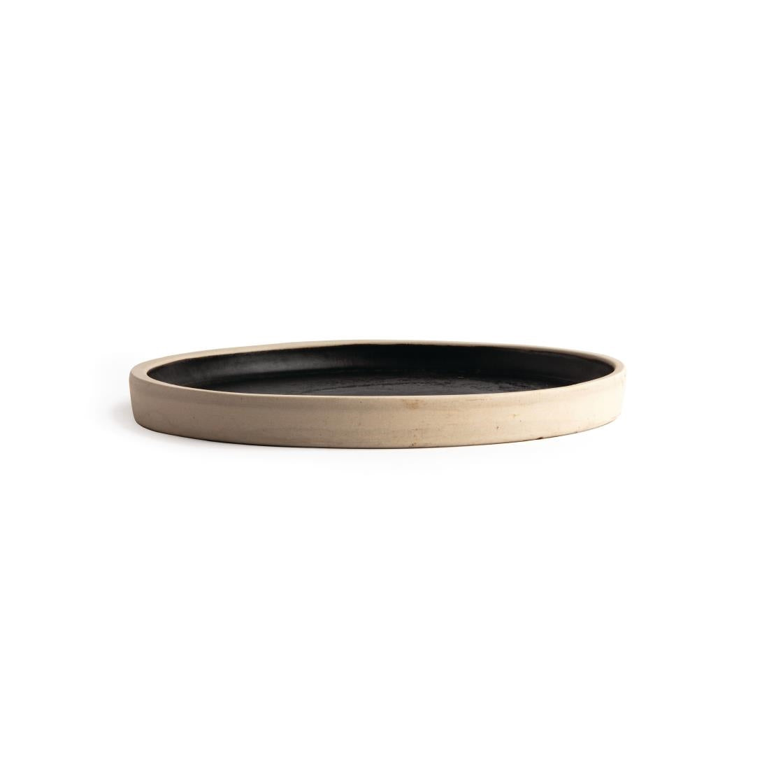 FA314 Olympia Canvas platte ronde borden zwart 18cm (6 stuks)