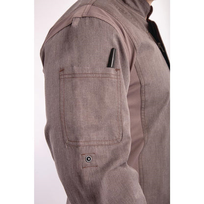 BB263-S Chef Works Urban Hartford unisex koksbuis met rits lange mouw grijs S