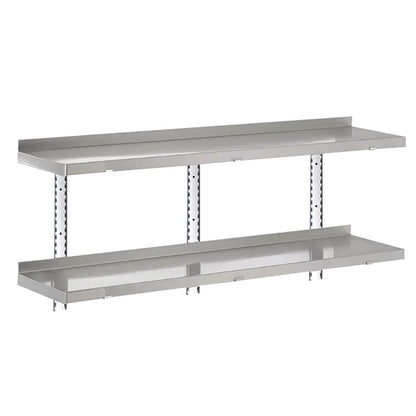 HZ760 Gastro-M complete wandrek 2 niveaus 160x40cm - volledige montageset (excl. schroeven)
