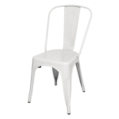 GL332 Bolero Bistro Stalen Bijzetstoel Wit (4 Stuks)