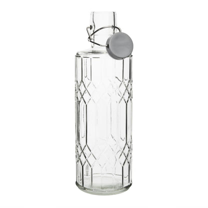 DN816 Olympia geo glazen waterfles met stop 1 liter (6 stuks)
