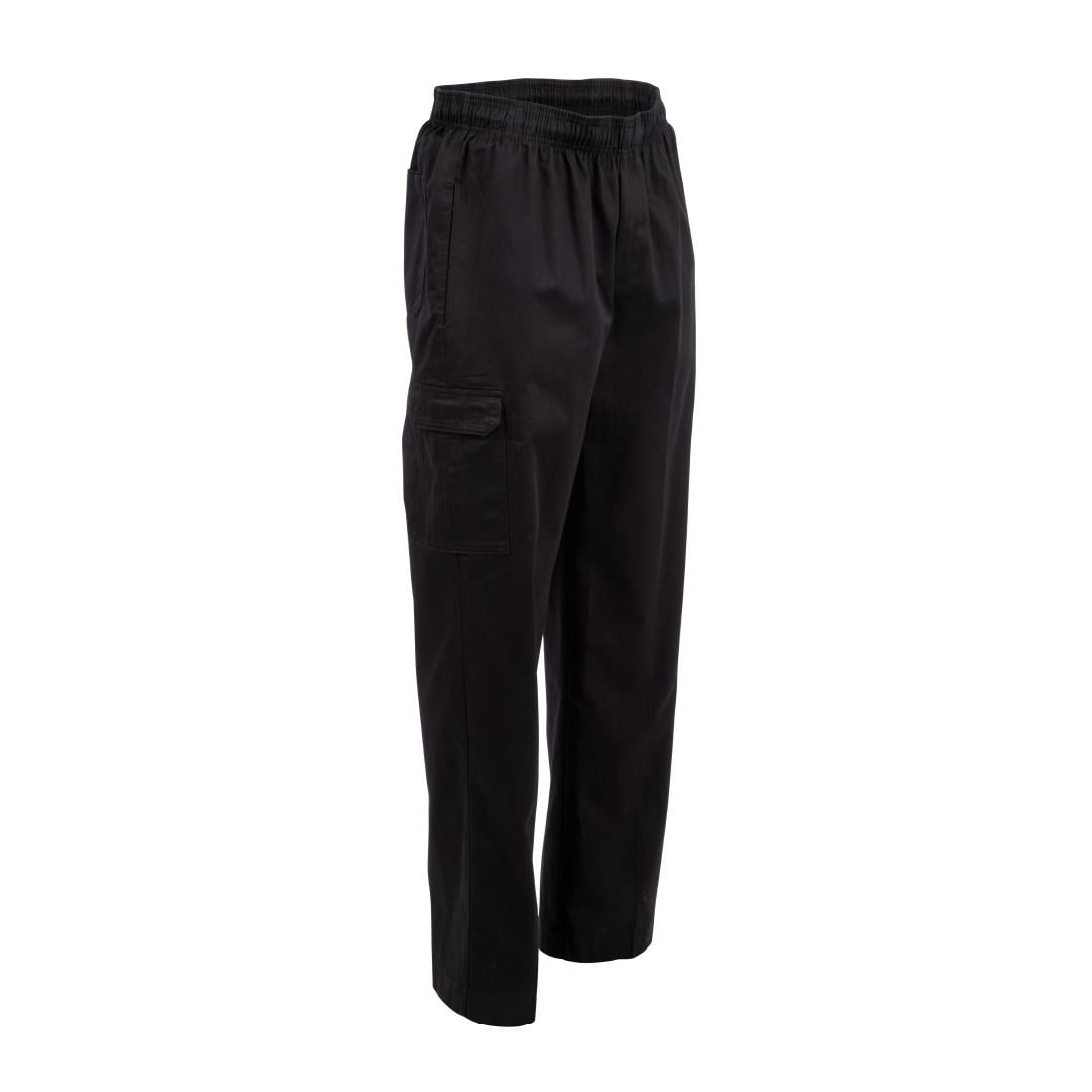 B222-XL Chef Works unisex slim fit cargo broek zwart XL