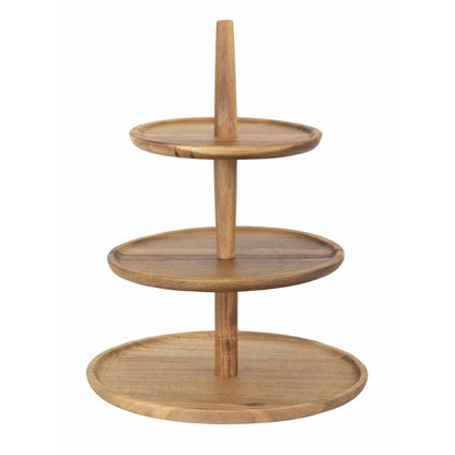 FE152 Olympia acaciahouten etagère 305(Ø) x 395(H)mm