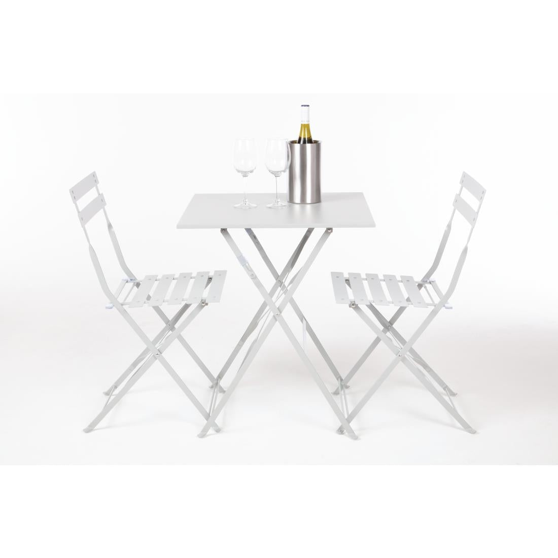 GH551 Bolero opklapbare terrasstoelen grijs (2 stuks)