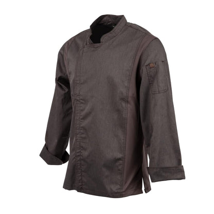 BB263-M Chef Works Urban Hartford unisex koksbuis met rits lange mouw grijs M