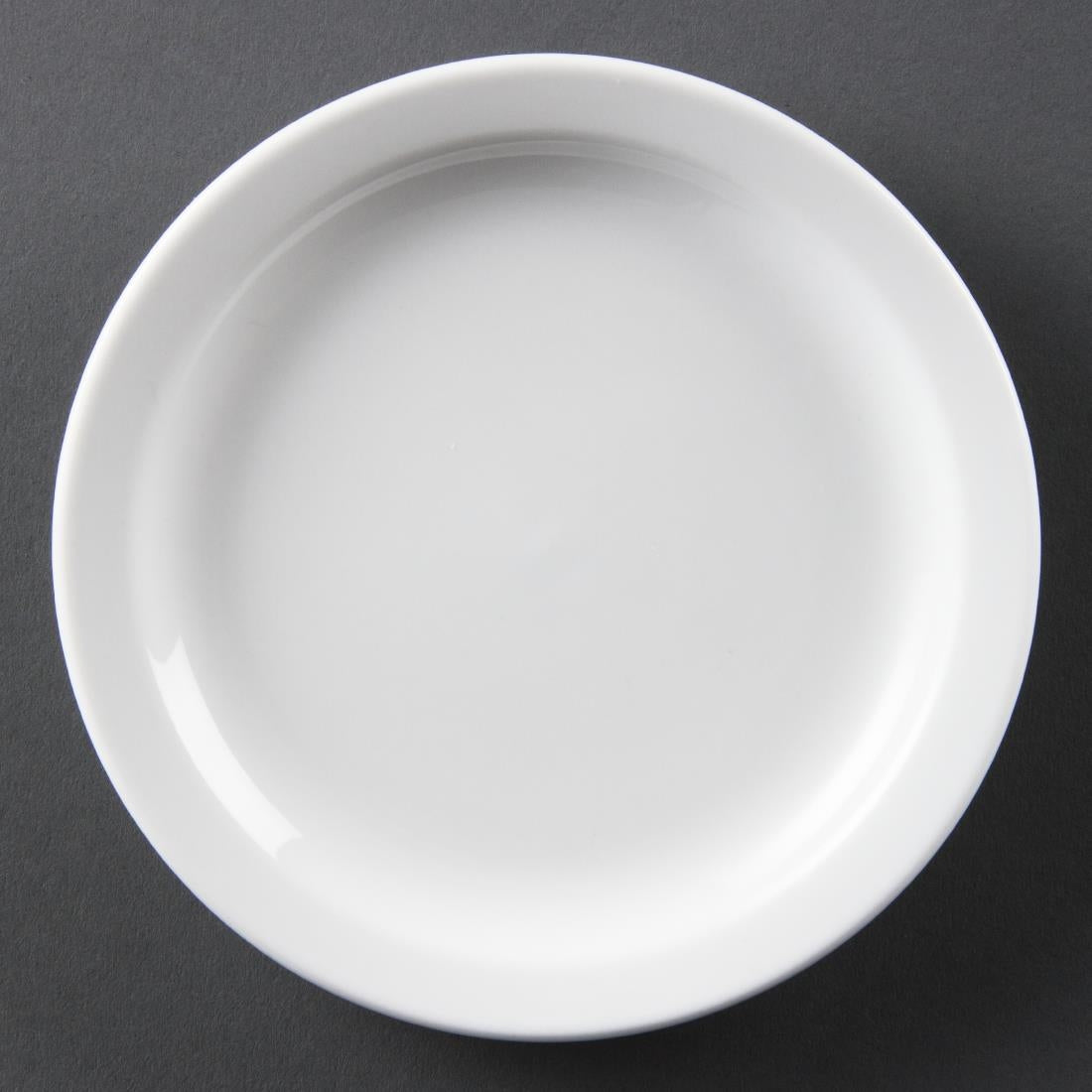 CB486 Olympia Whiteware Borden Met Smalle Rand 15cm (12 Stuks)