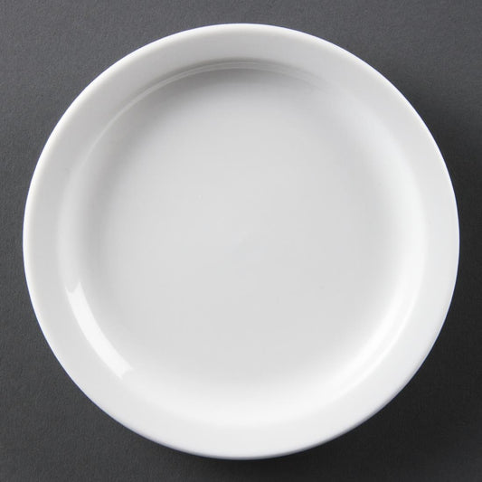 CB486 Olympia Whiteware Borden Met Smalle Rand 15cm (12 Stuks)