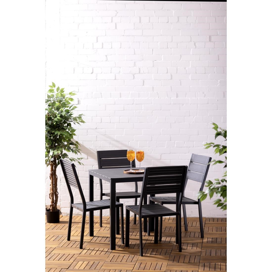 HZ021 Bolero Valletta Grijs Latten Tuin Tafel 780mm