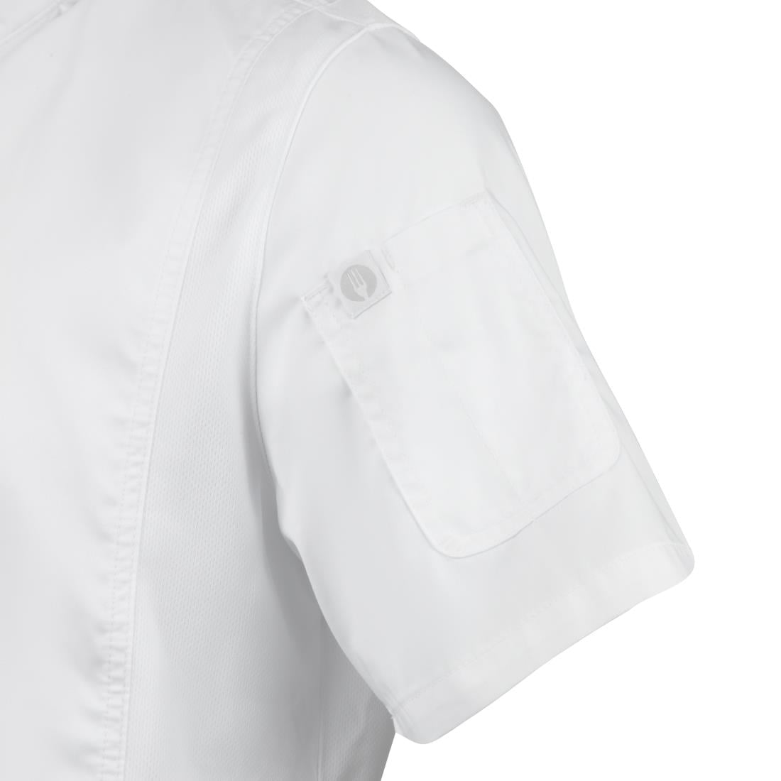 B471-S Chef Works Springfield unisex koksbuis met rits wit S