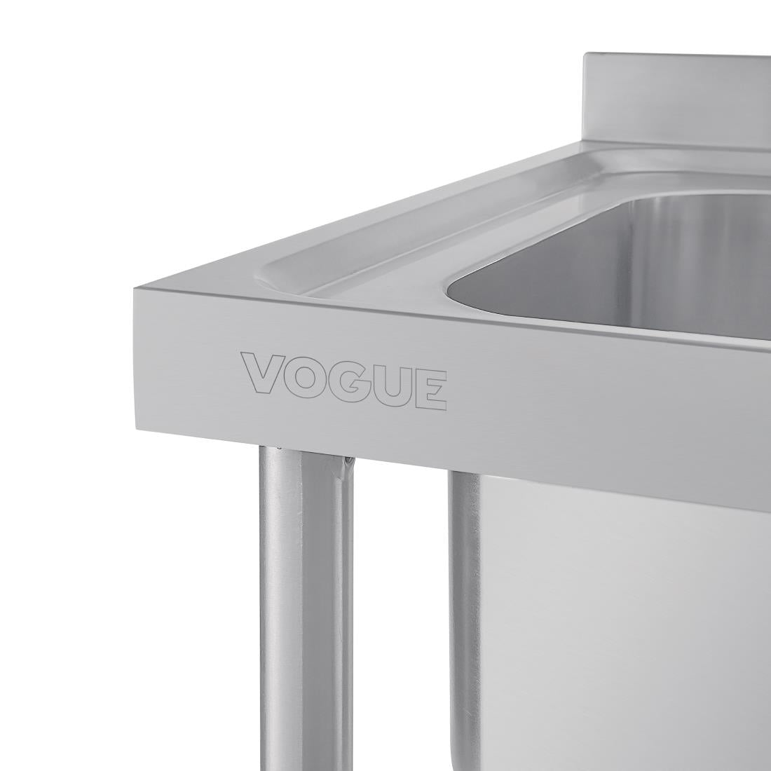 DY824 Vogue RVS spoeltafel dubbele spoelbak aan linkerzijde 150x60cm