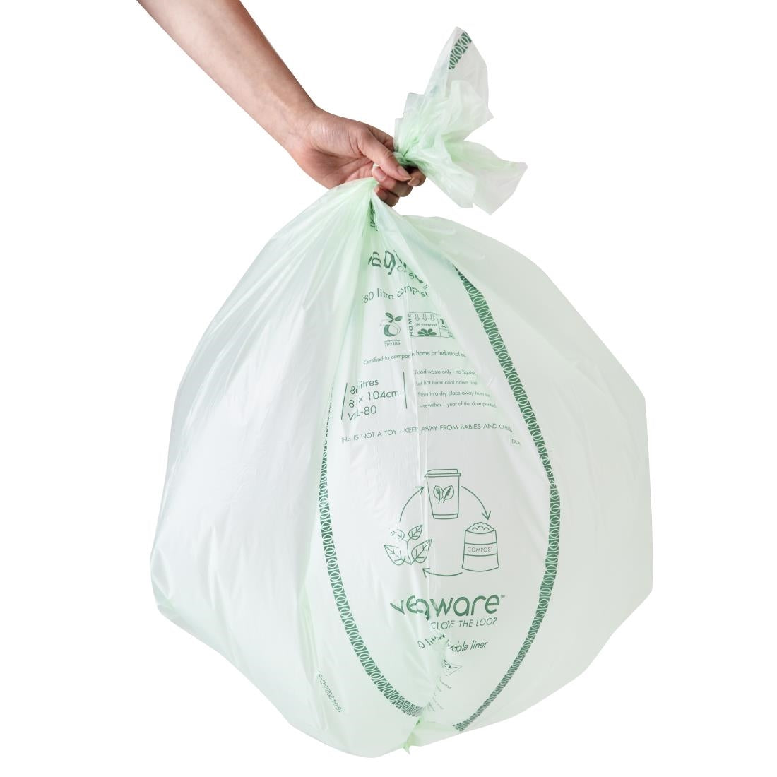 CY581 Vegware Biobag composteerbare afvalzakken 80Ltr (240 stuks)