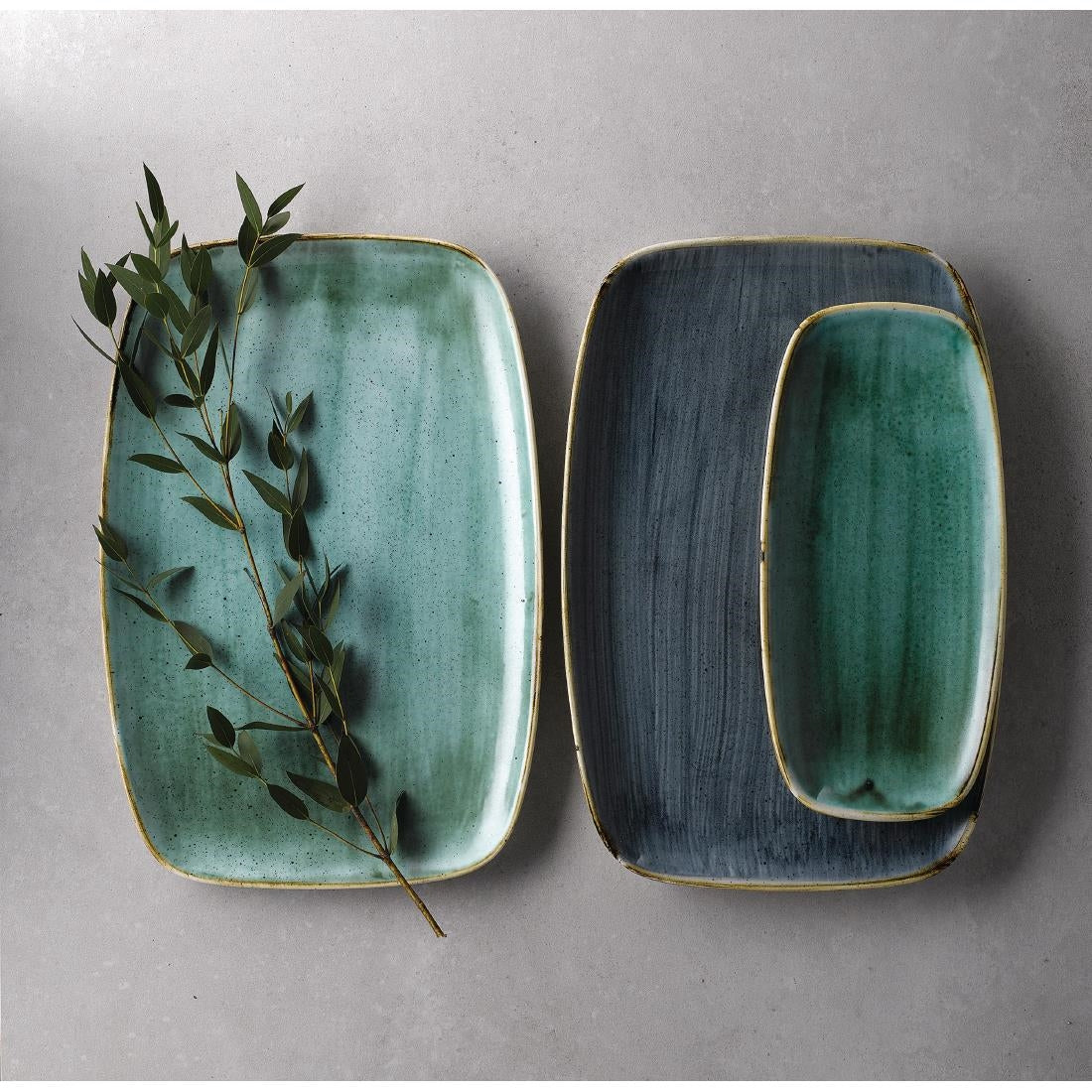 FC154 Churchill Stonecast Samphire Green Chefs Ovaal Bord 27 x 12.7cm (12 stuks)