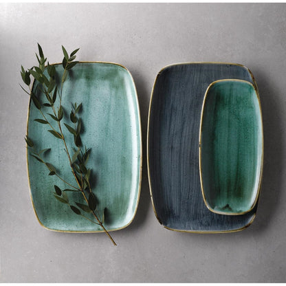 FC154 Churchill Stonecast Samphire Green Chefs Ovaal Bord 27 x 12.7cm (12 stuks)
