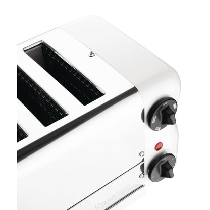 CH186 Rowlett Esprit broodrooster 6 sleuven wit - 2 reserve-elementen en 2 tostihouders