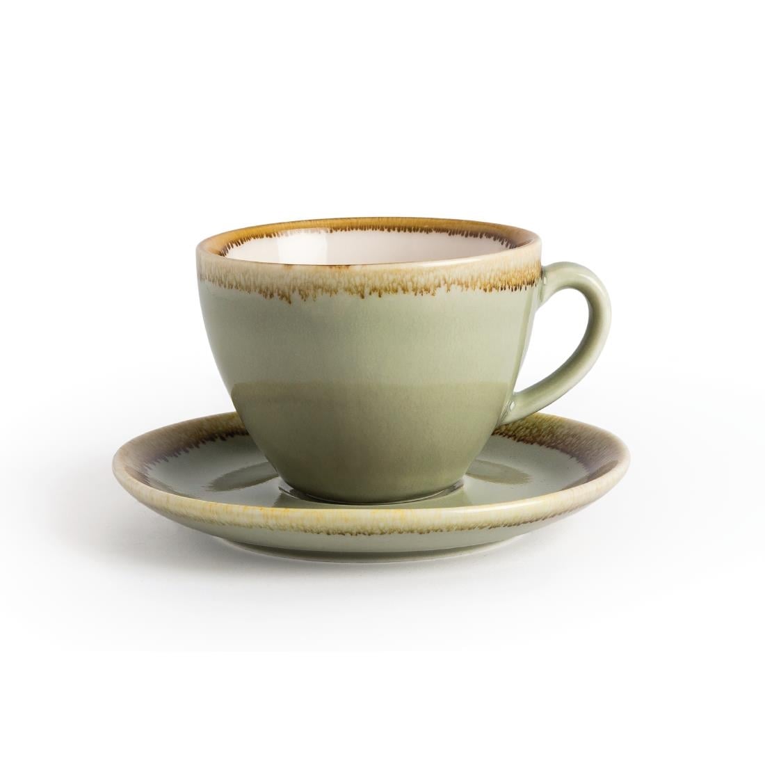 GP478 Olympia Kiln cappuccinokopjes mosgroen 23cl (6 stuks)