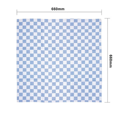 E578 Vogue theedoek blauw geblokt 66cm