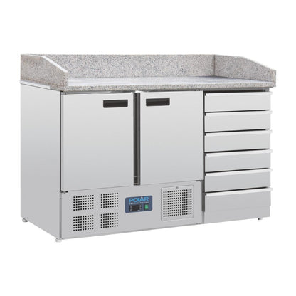 CT425 Polar G-serie dubbeldeurs pizzatoog met granieten blad en deeglades