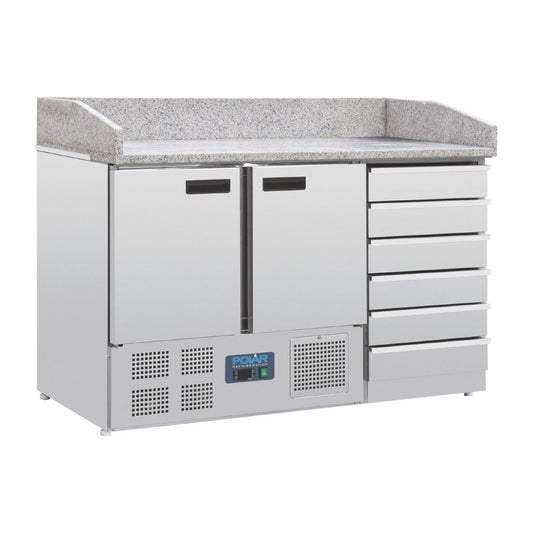 CT425 Polar G-serie dubbeldeurs pizzatoog met granieten blad en deeglades