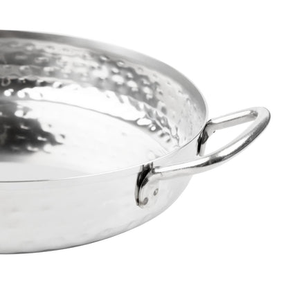 HY112 Olympia Tafelpresentatie Schotel Met Handvat Roestvrij Staal Gehamerd 180mm