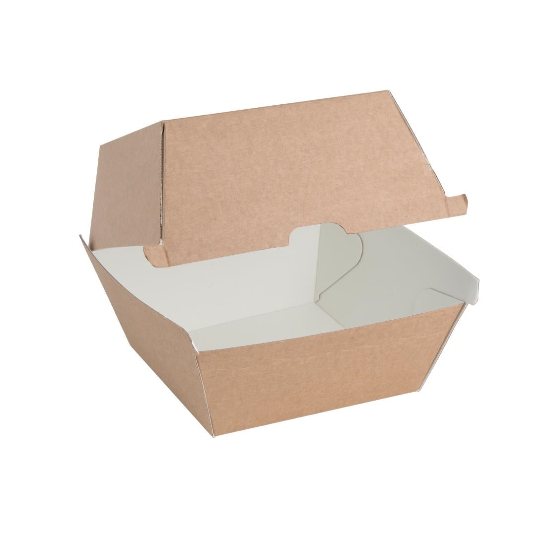 FB665 Fiesta Compostable composteerbare hamburgerdoosjes kraft groot 112mm vierkant (150 stuks)