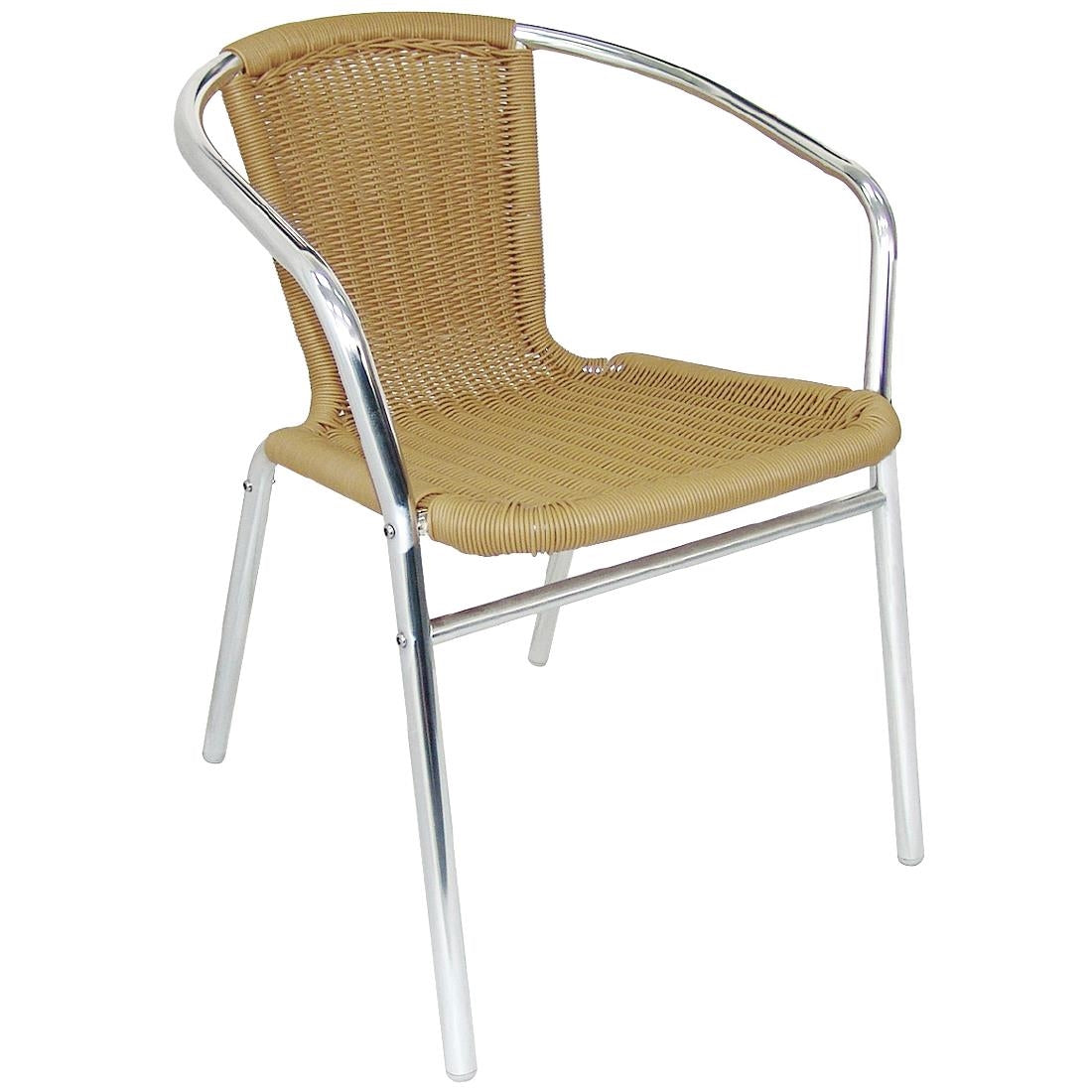 U422 Bolero aluminium en polyrotan stoel naturel (4 stuks)
