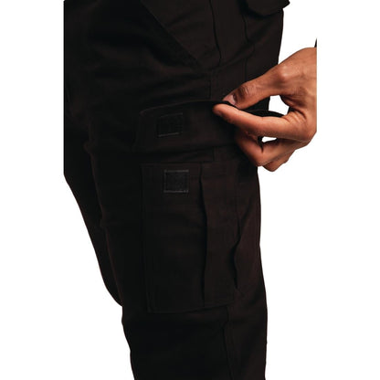 BB463-32 Slim fit stretch cargo broek zwart 32
