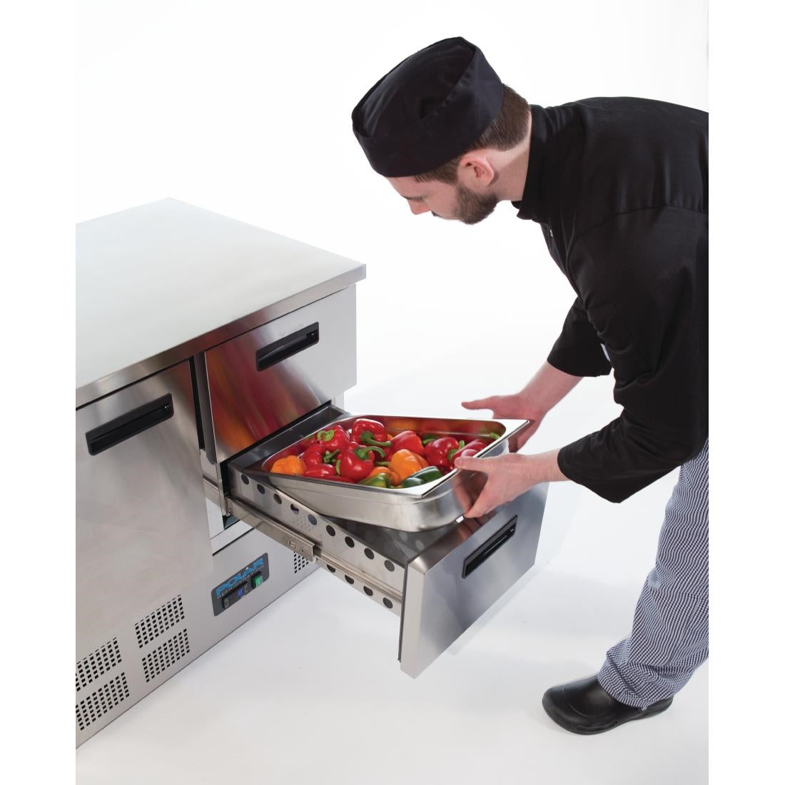 U637 Polar G-serie koelwerkbank 1 deur en 2 laden 240L