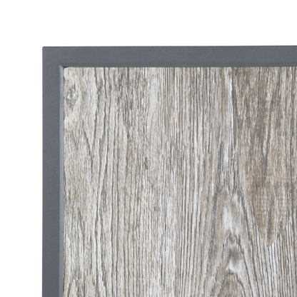 FU515 Bolero Tafelblad Van Gehard Glas Met Houtnerfeffect Voor Buiten, Grijze Rand 700mm